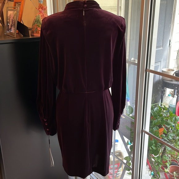 NWT KARL LAGERFELD PARIS Velvet Mock Neck Dress - Picture 6 of 15